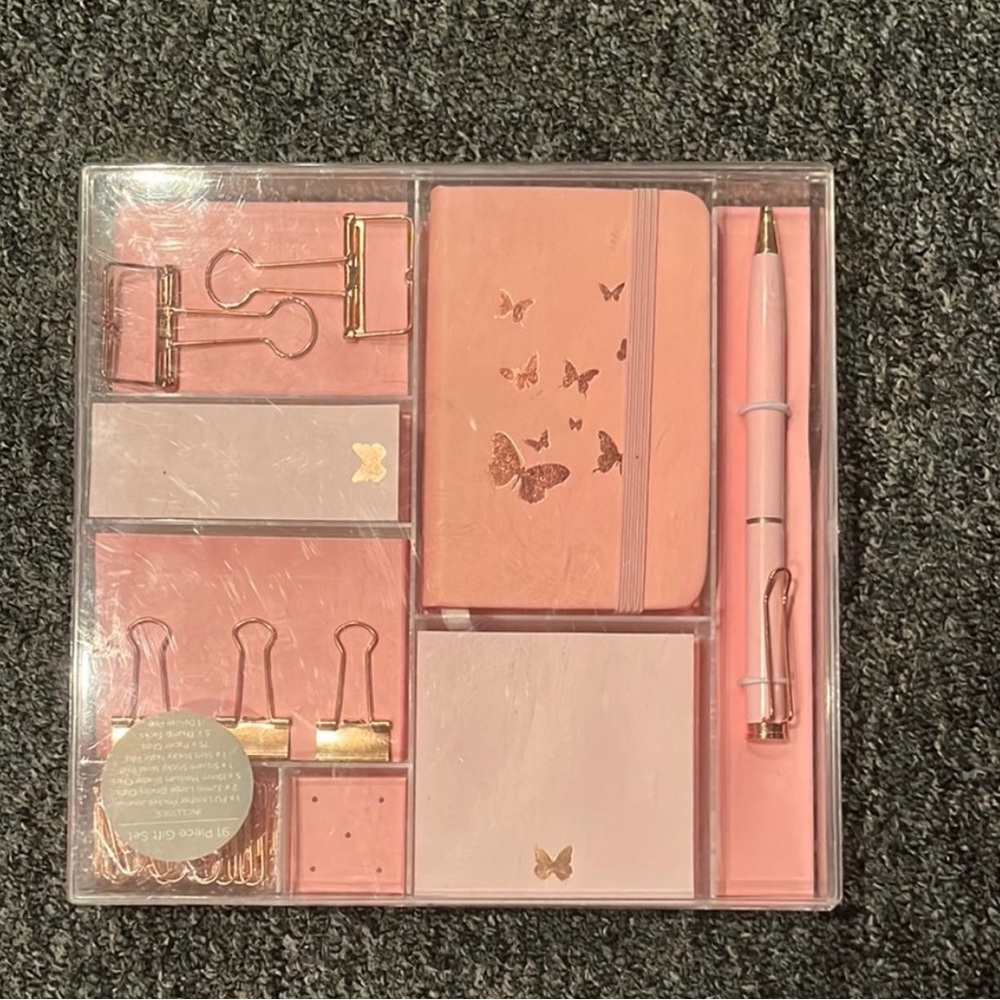 Marshalls Pink and Rose Gold Home Office Stationery Set
